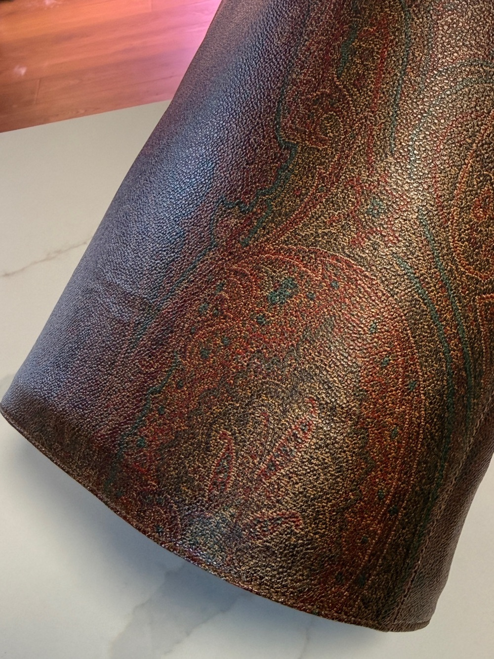 Etro Milano Paisley Bucket Tote with Tortoise Lucite Handles - Picture 9 of 16